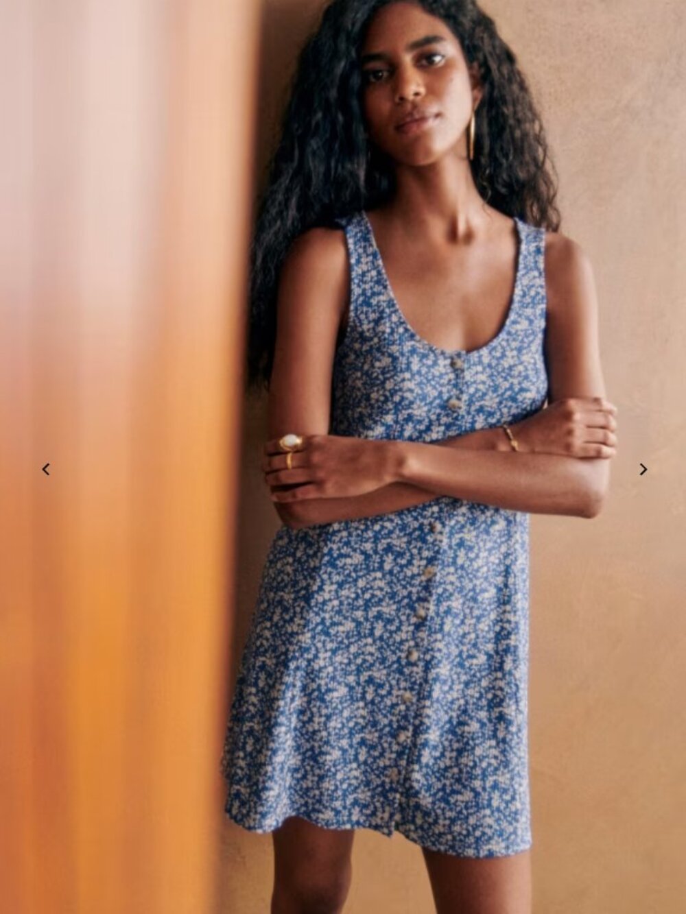 Sezane Leo Dress Blue Garden size S